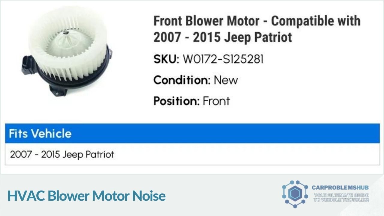 Noise issues from the HVAC blower motor in the Jeep Patriot.