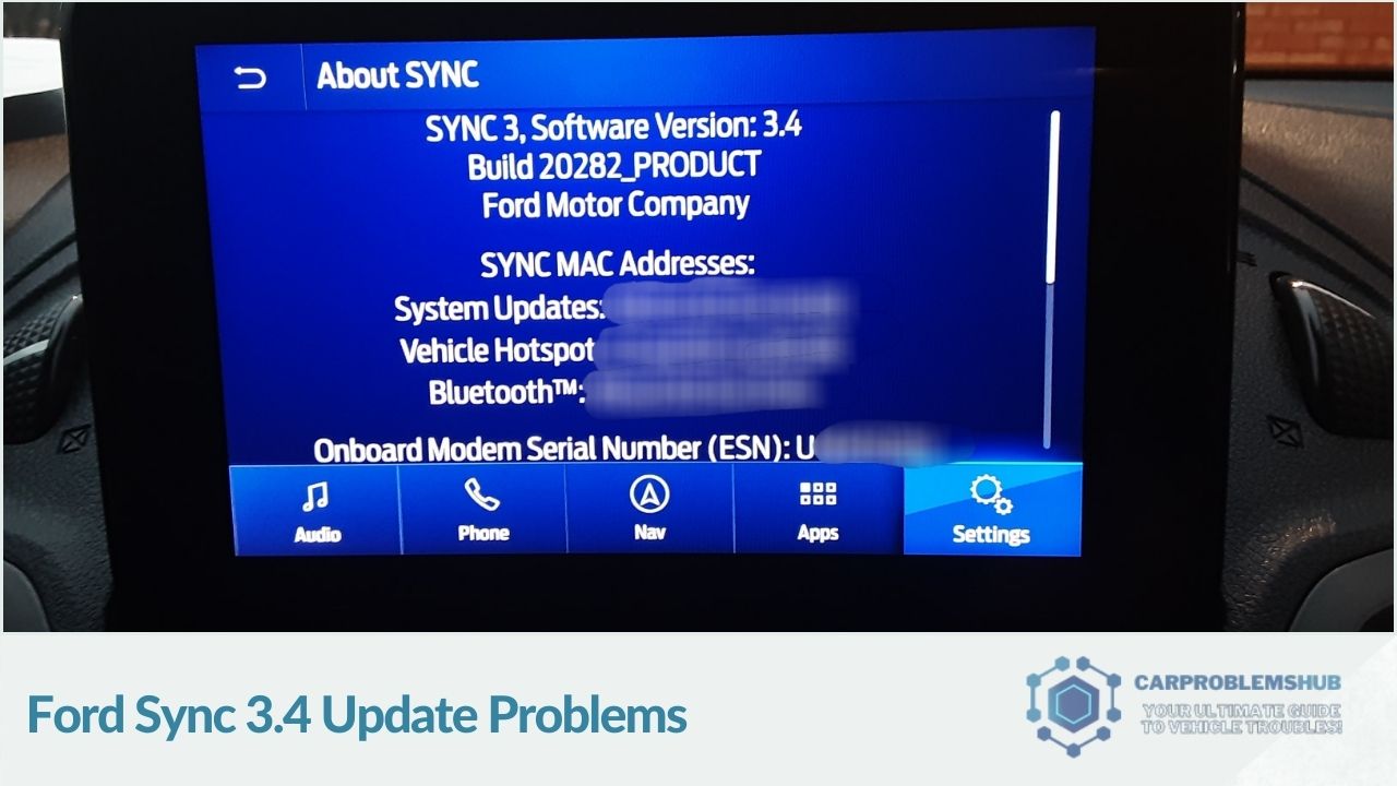Ford Sync 3.4 Update Problems, Repair and Fixes
