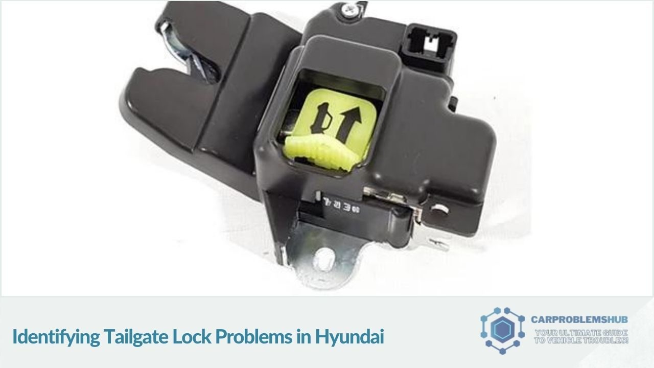 Methods to detect and diagnose tailgate lock malfunctions in Hyundai vehicles.