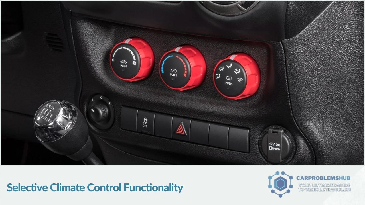 Instances where certain functions of Jeep JK's climate control are intermittently working.